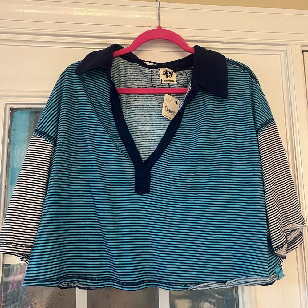 Free people crop polo size XL NWT